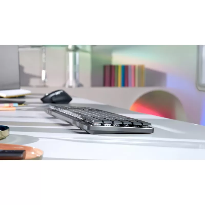 Logitech MX Mechanical klávesnica, kancelária, RF Wireless, Bluetooth, QWERTY US International, grafitovo sivá