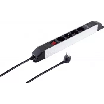 Predlžovacia zásuvka ShiverPeaks S/CONN 4-násobná s USB konektormi, kompaktná zásuvka so 4 zásuvkami a integrovanou USB nabíjačkou