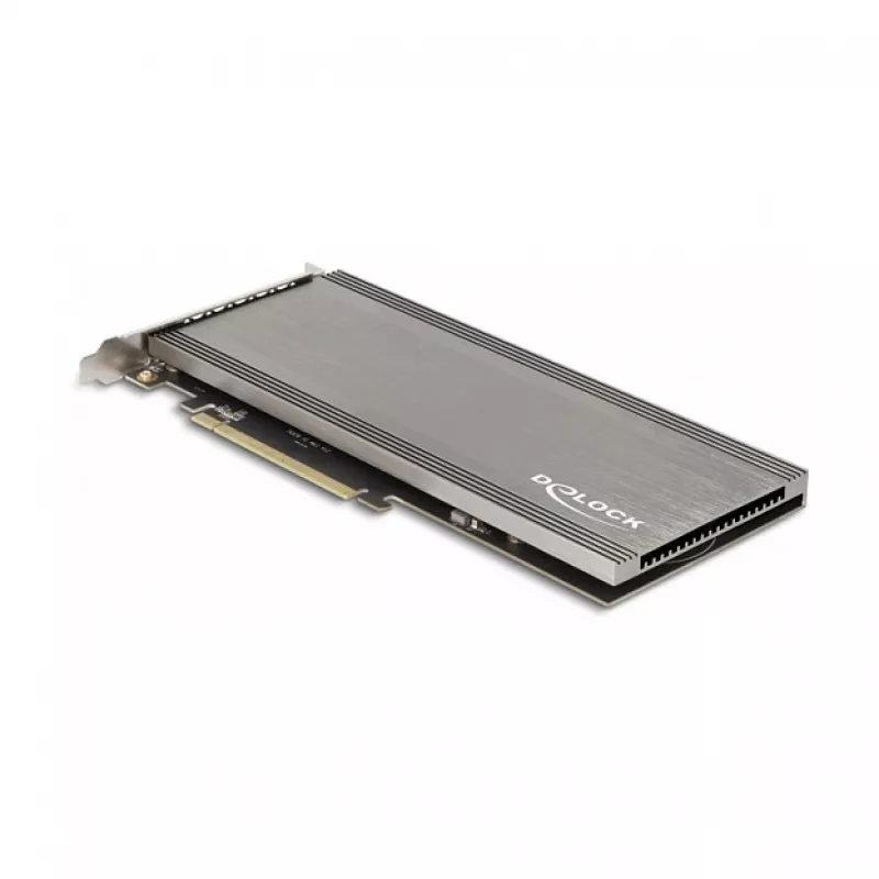 DeLOCK PCI Express 4.0 x16 karta na 4 x interné NVMe M.2 Key M s chladičom a ventilátorom