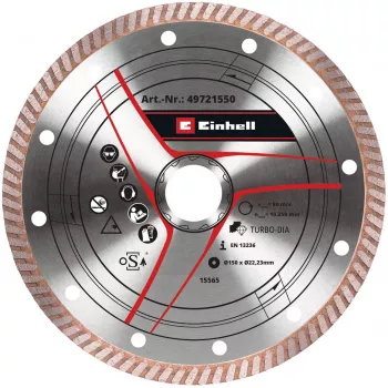 Diamantový rezací kotúč EINHELL 150×1,6 mm pre akumulátorovú uhlovú brúsku, otvor M14