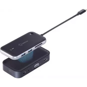 Renkforce RF-4499450 USB-C™ mini dokovacia stanica vhodná pre značku: Universal bezdrôtový prenos obrazu, integrovaná čítačka kariet (RF-4499450)
