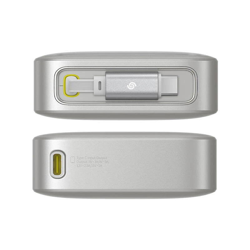 Powerbank Baseus OS Free2Pull 10000mAh 30W + kábel (sivá)
