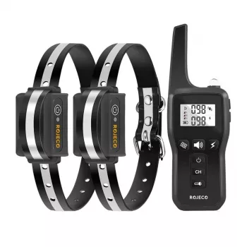 Rojeco PD529 1000m obojok na výcvik psov s 2 obojkami (čierna)