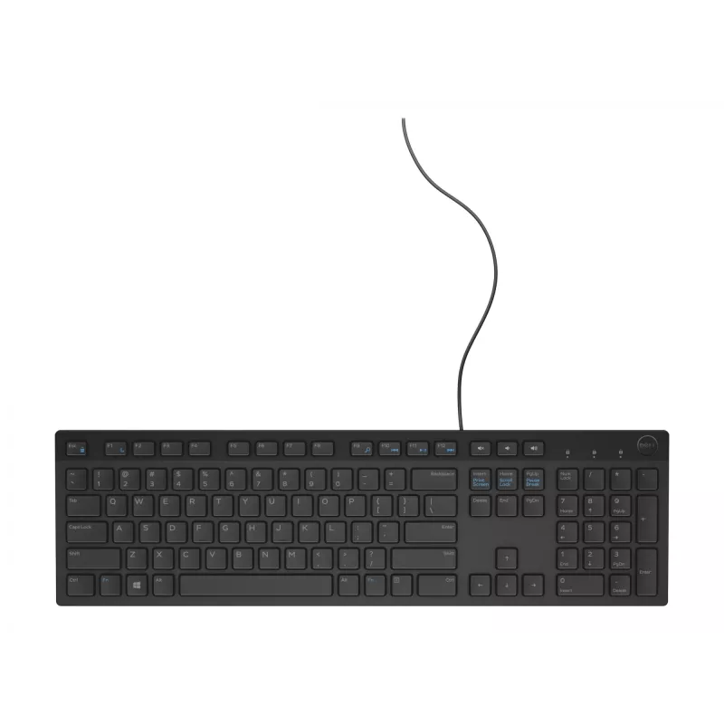 Káblová full-size klávesnica Dell KB216 — QWERTY Nordic rozloženie, čierna, USB