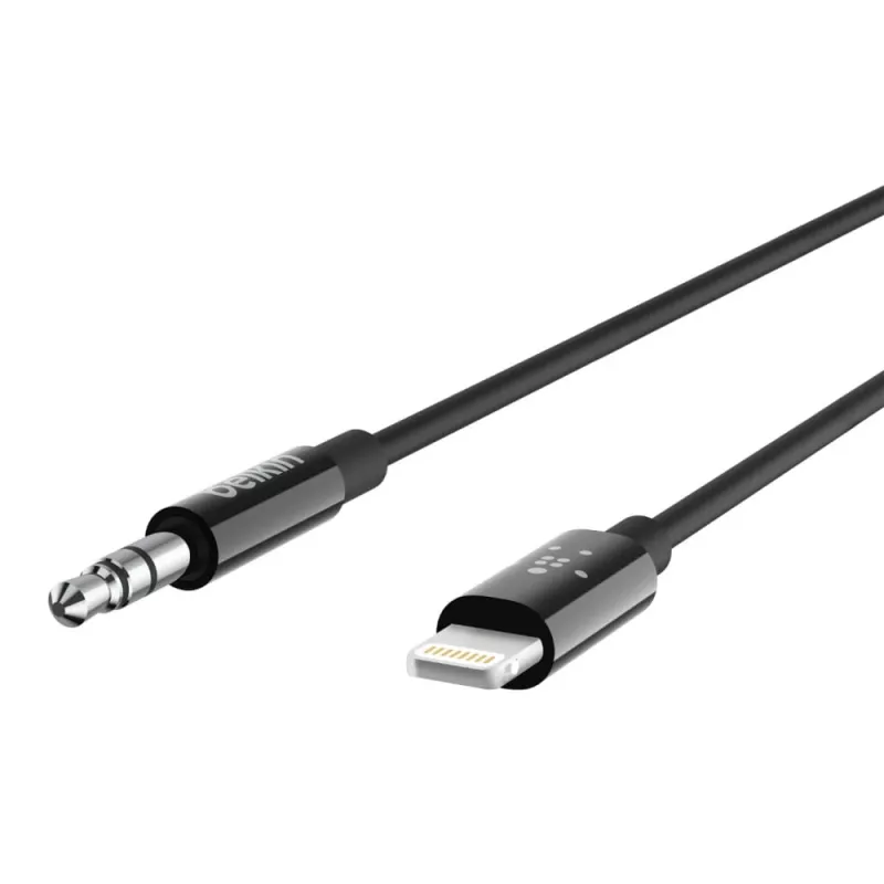 Belkin kábel Lightning na konektor slúchadiel - Lightning samec na stereo mini konektor samec - 91.4 cm - čierny - pre Apple iPhone (Lig