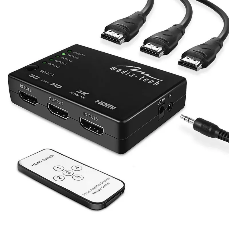 Media-Tech MT5207 Prepínač HDMI 5x, 4K
