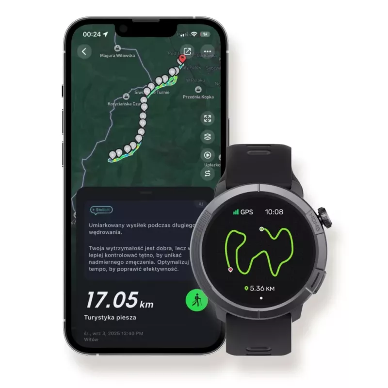 Náramkové hodinky Stelio STSWA102BT Activ Pro GPS 46 mm čierne titánové puzdro