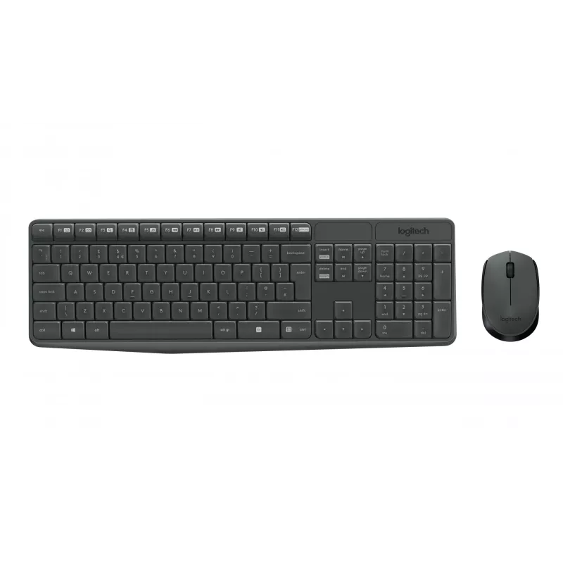 Logitech MK235 odolná bezdrôtová súprava klávesnice a myši v sivej
