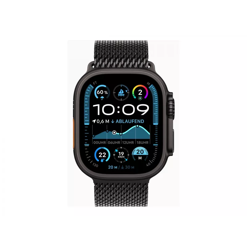 Apple Watch Ultra 2 GPS + Cellular 49mm Black Titanium Case with Black Titanium Milanese Loop – M