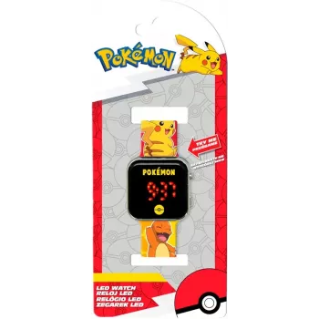 Detské náramkové hodinky Kids Euroswan LED Pokémon POK4435 — digitálne LED detské hodinky s dizajnom postavy