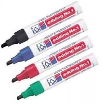 Permanentný marker Edding 10 č. 1, hrot 1,0–5,0 mm, sortiment farieb
