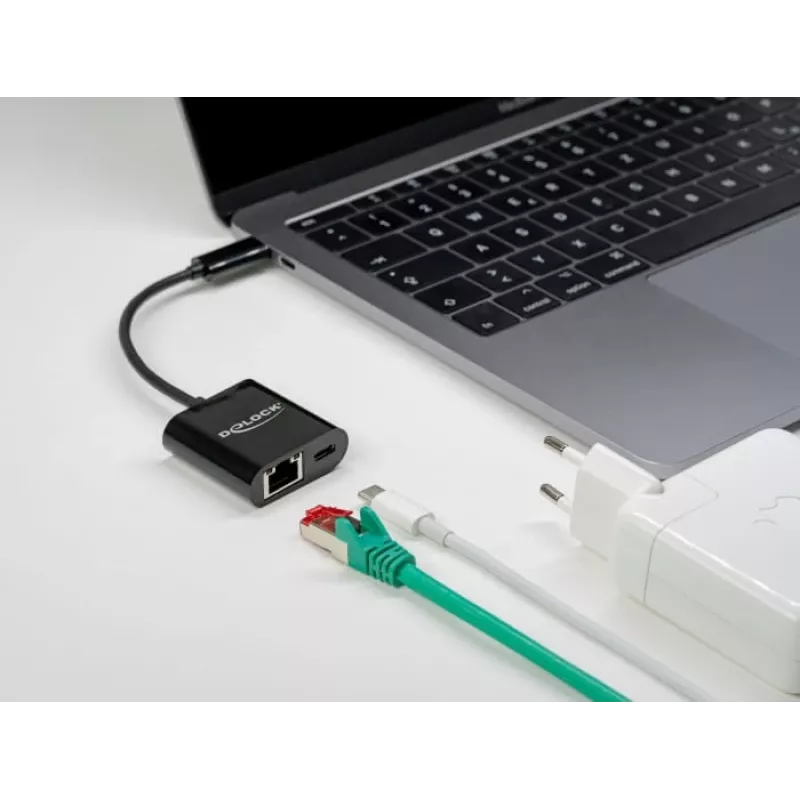 USB Type-C adaptér DeLOCK 66644 Gigabit LAN Power Delivery