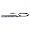 USB hub Unitek H1208CGY01 — 4-portový USB 3.0 (5 Gbit/s), spätne kompatibilný s USB 2.0, hliník