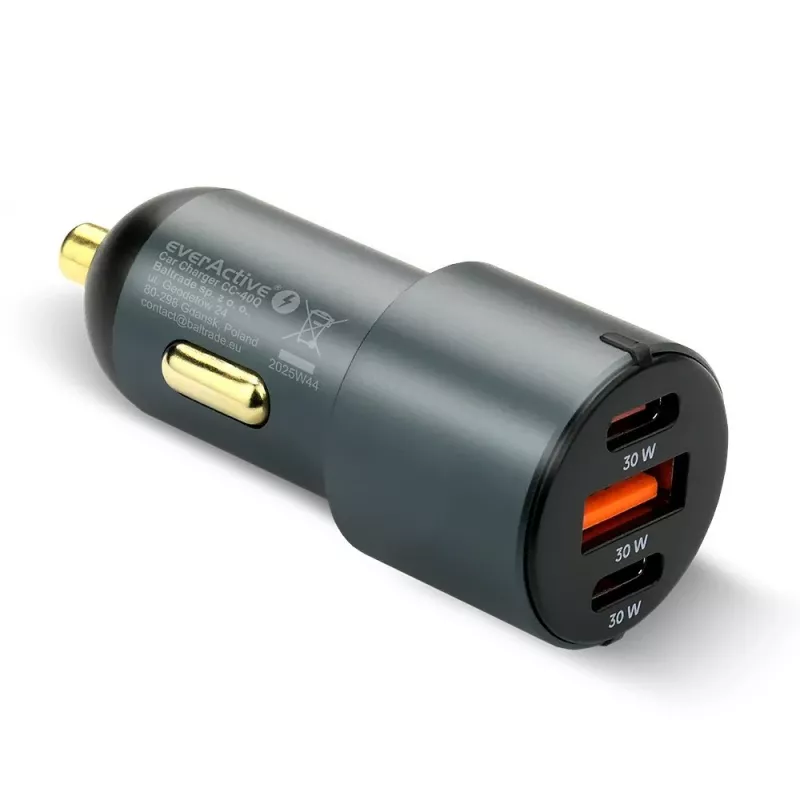 Auto nabíjačka everActive CC-40Q QC3.0 60W, USB auto adaptér na nabíjanie mobilných zariadení