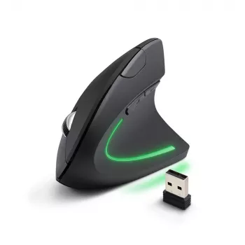 Bezdrôtová myš ESPERANZA EM133 — ergonomická pre pravákov, 1600 DPI, 6 tlačidiel, 2,4 GHz USB nano prijímač, dosah 10 m, čierna