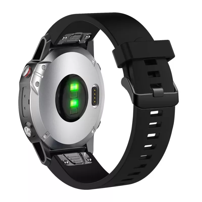 Silikónový náramok FIXED pre Garmin QuickFit 20 mm, čierny