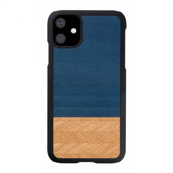 Puzdro na smartphone man and wood pre iPhone 11 – ochranné puzdro v denim čiernej