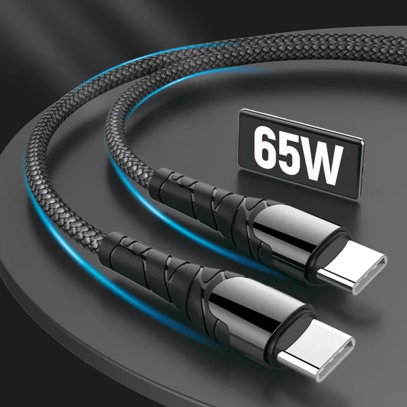 USB Type-C nabíjací kábel ColorWay CW-CBPDCC040-GR, 65W PD, 1 m, zelený