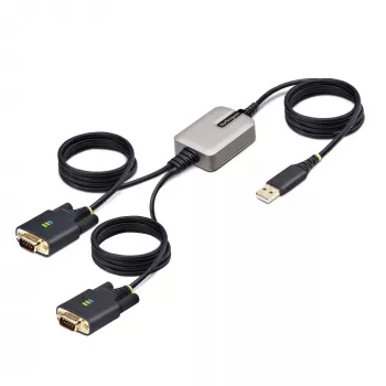 StarTech.com 13ft (4m) 2-portový USB na sériový adaptérový kábel, vymeniteľné DB9 skrutky/matice, COM retention, USB-A na DB9 RS232, FTDI, Level-4 ESD ochrana, Windows/macOS/ChromeOS/Linux – robustná TPE konštrukcia
