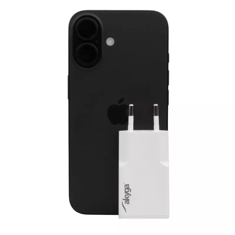 Nástenná nabíjačka Akyga AK-CH-27 30W USB-C USB-A PD GaN 5-20V / 1.5-3A biela