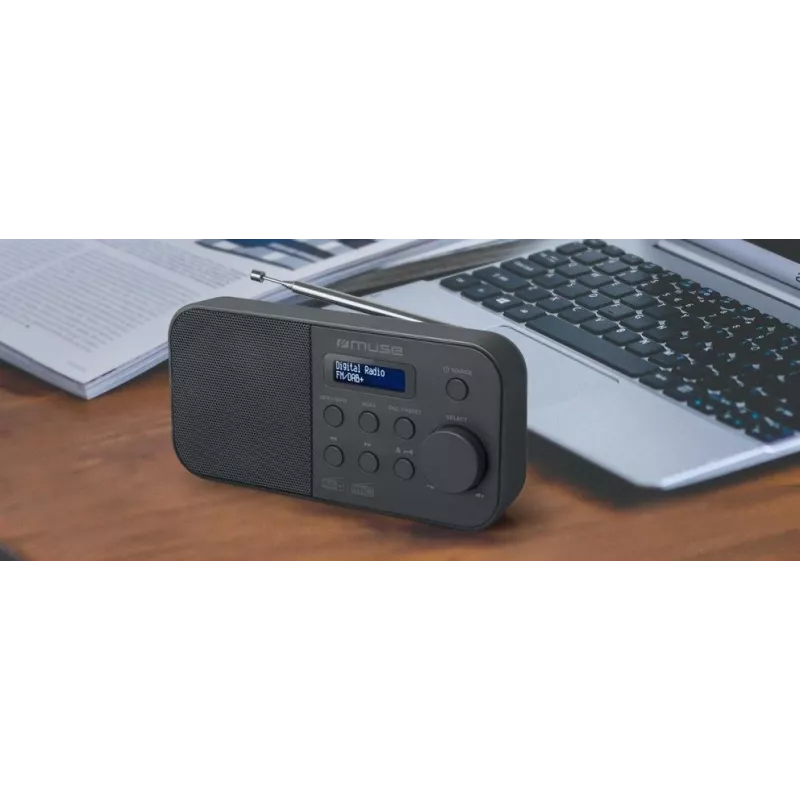 Muse M-109DB prenosné rádio, DAB+/FM PLL, LCD displej, budík, batérie/sieť, čierne