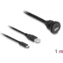 DeLOCK USB 2.0 kábel USB Type-A konektor samec a USB Type-C konektor samec na USB Type-A konektor samica a USB Type-C konektor samica 1 m čierny