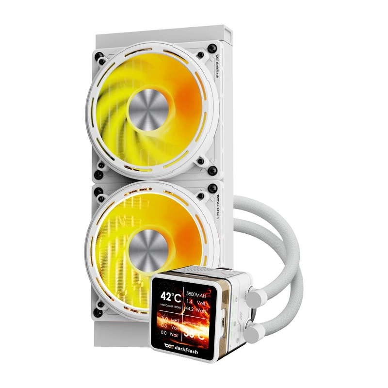 Vodné chladenie CPU Darkflash DE240 (biele) – 240-mm radiátor, uzavretý AIO okruh