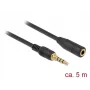 DeLOCK 85635 audio kábel 3,5 mm konektor samec na konektor samica 5 m čierny