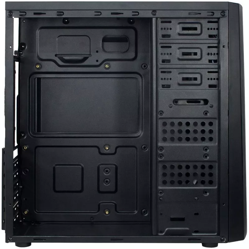 Skriňa INTER-TECH B-42 Black Midi Tower, ATX, 2xUSB2.0, Blue LED strip, PSU optional