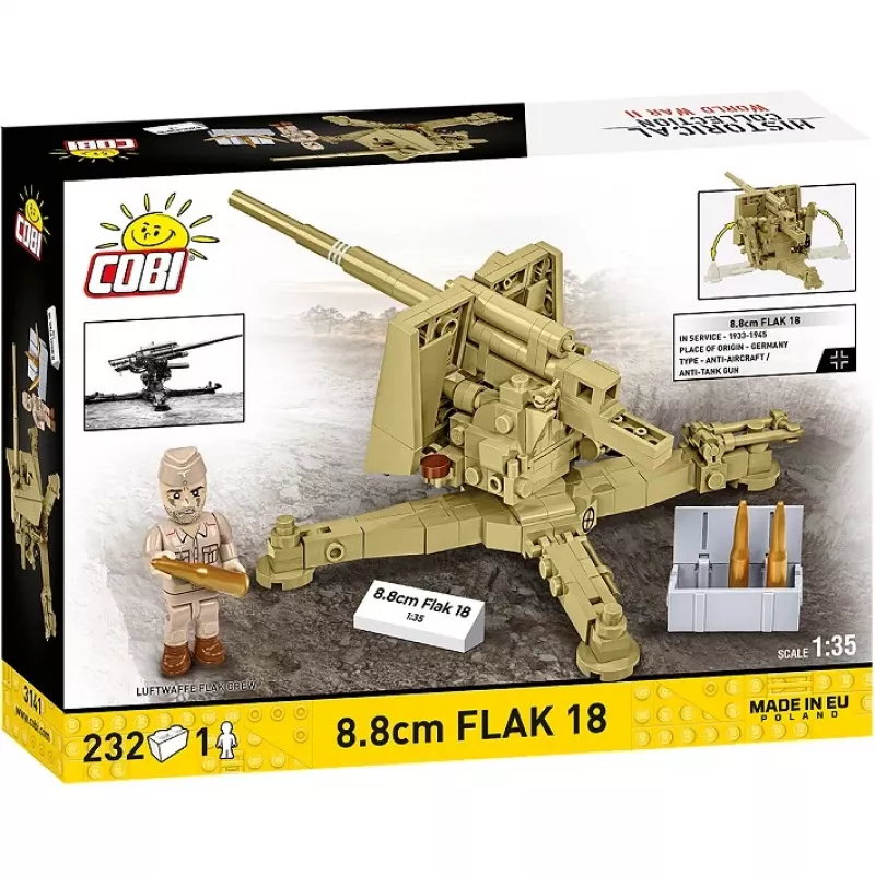 Cobi stavebnica z kociek 8,8 cm Flak 18 – 232 dielov, mierka 1:35