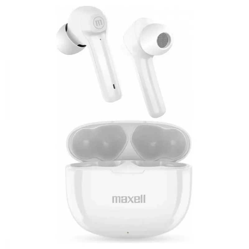 Maxell Dynamic+ bezdrôtové slúchadlá s nabíjacím puzdrom Bluetooth biele
