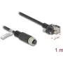 Sieťový kábel DeLOCK M12 kábel A-kódovaný 8-pinový samica na RJ45 samec Cat5e 1m čierny