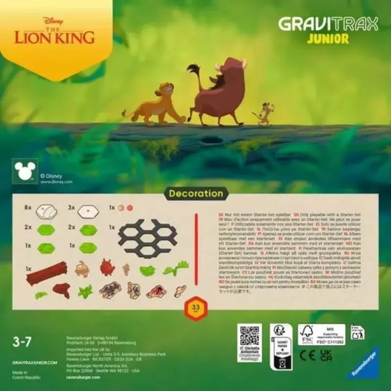 GraviTrax Junior rozšírenie König der Löwen, železnica