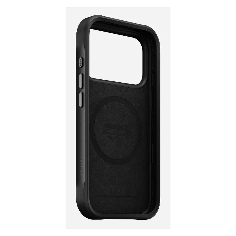 Puzdro na telefón Nomad Rugged Leather Case pre iPhone 17 Pro, 6,3 palcov (16 cm), hnedé, koža/TPU/hliník