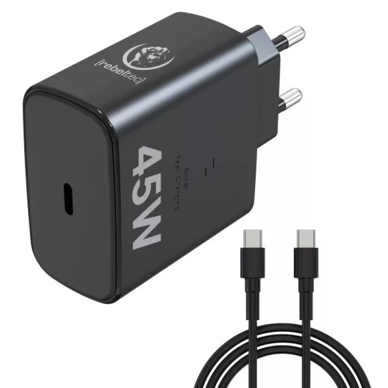 Rebeltec rýchla nabíjačka USB-C RBLAKT00026 45W pre notebooky a telefóny