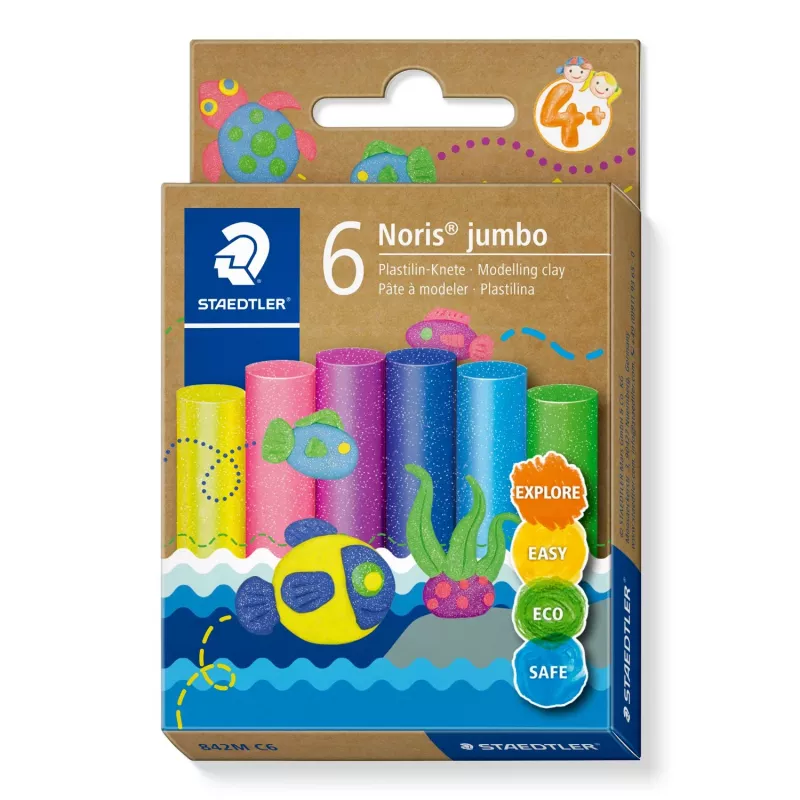 Modelovacia hmota Staedtler Noris Jumbo Glitzer – netoxická, ľahko tvarovateľná, MPN 842M C6