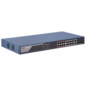 Hikvision DS-3E1318P-EI sieťový switch Managed Fast Ethernet (10/100) Power over Ethernet (PoE) 1U modrý