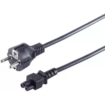 Sieťový kábel helos 60001 – 1,8 m Schuko (typ F) na 3-pólový konektor C5