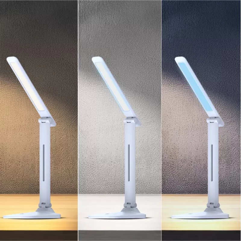 Stolná lampa Hawk HW-LAMP01 biela LED nastaviteľný jas, nastaviteľné rameno