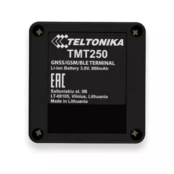 GPS osobný tracker Teltonika TMT250 — čierny, 0,128 GB pamäte, Li-Ion 3,8 V, až do 8 h výdrž batérie