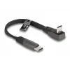 DeLOCK USB 2.0 plochý kábel USB Type-C konektor samec na USB Type-C konektor samec zahnutý PD 3.0 60 W 14 cm čierny
