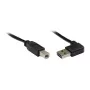 GoodConnections prepojovací kábel USB 2.0 EASY konektor samec A zahnutý na konektor samec B, čierny, 3m