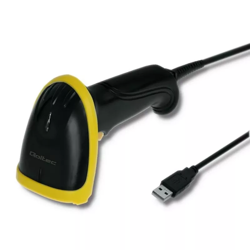 Qoltec 50867 laserová čítačka čiarových kódov 1D/2D, USB, čierna