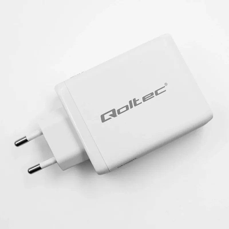 Nabíjačka QOLTEC 100W GaN USB-C Dual PD 5–20V 1,5–5A, 2×USB-C