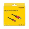 DeLOCK USB-C na DisplayPort kábel 8K 30Hz HDR 1m červený