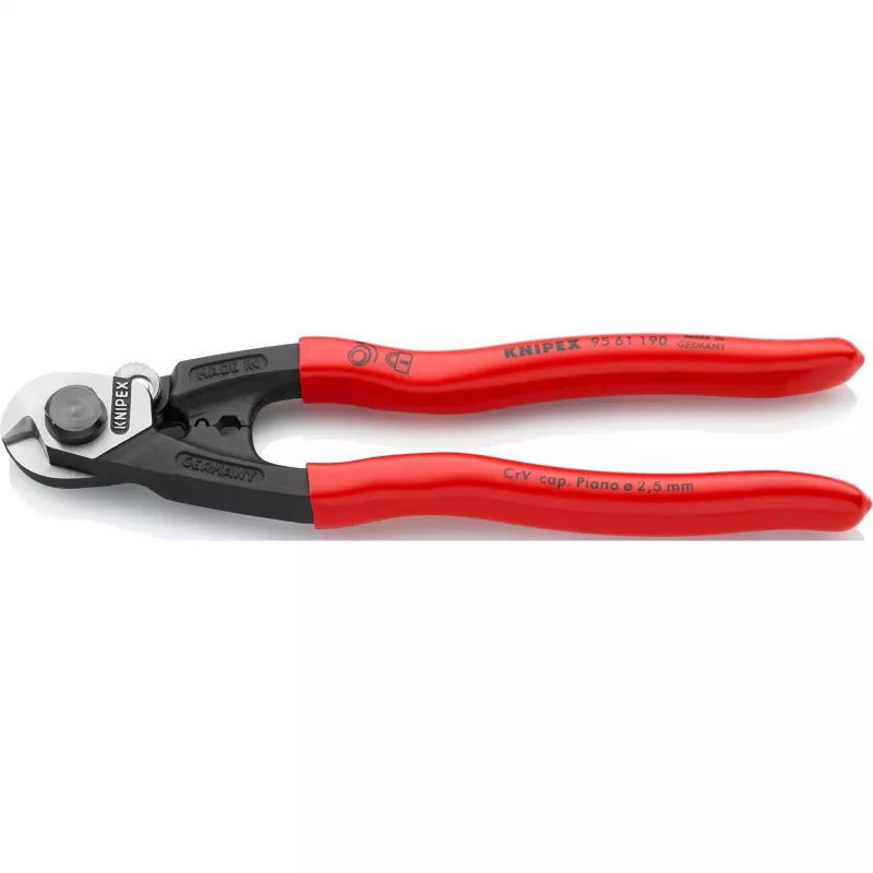 Knipex 95 61 190 nožnice na oceľové laná, 190 mm