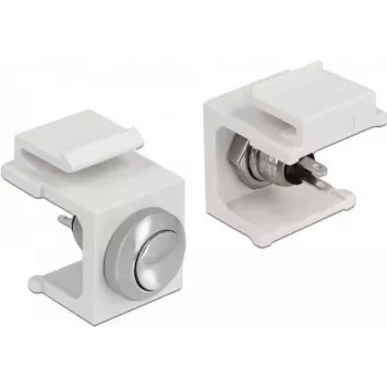 Káblový konektor DELOCK 86401 Keystone nehrdzavejúca oceľ / biela, 24 V, 16,3 × 19,8 × 22,3 mm