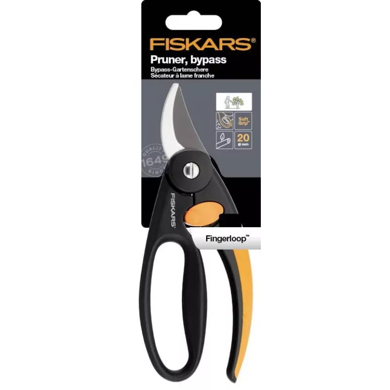 Nožnice na konáre Fiskars 111440 Bypass čierne — Fiskars 1001534 (ručné záhradné nožnice, Bypass, čierne)