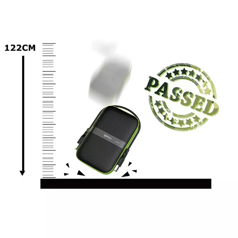 SILICON POWER Armor A60 - pevný disk - 5TB - externý (prenosný) - 2.5 (6,4 cm) - USB 3,1 Gen 1 - čierny (SP050TBPHDA60S3K)