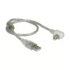 USB kábel DeLOCK 84811 USB 2.0 0,5 m USB A USB B strieborný transparentný